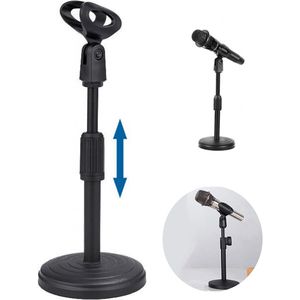 Microfoon standaard tafel - Microfoon tafelstatief - In hoogte verstelbaar - 35cm - Microfoonstandaard - Mic Stand - Rockmusic - klapmicrofoon - Ronde basis
