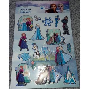 Frozen stickers - 6 vellen - zilver - glitter - Olaf, Elsa, Anna - disney - zelfklevend voor papier of stickerboek