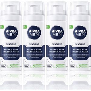 Nivea® | 4 x 50 ml Scheerschuim sensitive | mini flacon | reisformaat | gevoelige huid |