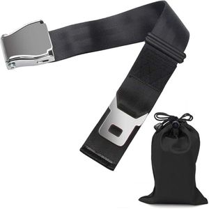 Gordelverlenger - Riemverlenging Voor Vliegtuigen - 25-76 Cm - Verstelbare Veiligheidsgordelverlenger - Riemverlenging Met Roestvrijstalen Gespclip Voor Op Reis - Zwangere Vrouwen