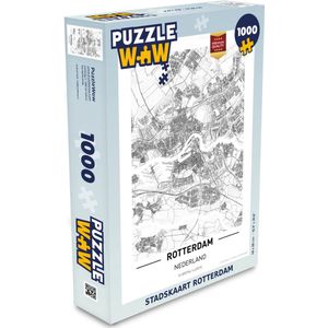 Puzzel Stadskaart Rotterdam - Legpuzzel - Puzzel 1000 stukjes volwassenen - Plattegrond