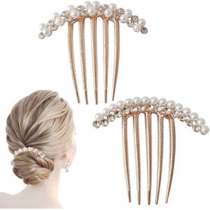 KZQ - Parel Kammen - Haaraccessoires - Wit - Set van 2