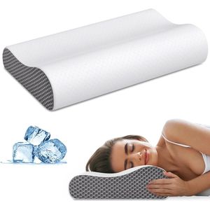 Ergonomisch traagschuim kussen voor nekpijn verlichting - Comfortabel contourkussen met verkoelende kussensloop