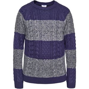 Mo - Gebreide Trui - Marine Grijs Gem