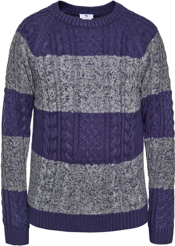 Mo - Gebreide Trui - Marine Grijs Gem