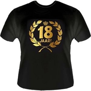 Funny zwart shirt. Gouden Krans T-Shirt - 18 jaar - Maat 4XL