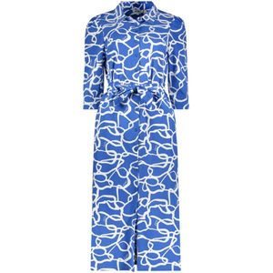 Zoso Jurk Philippa Print Travel Dress 242 1010 0016 Strong Blue White Dames Maat - XL
