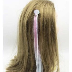 Hiden | Haarspeld met Glitter Haar - Hair Extensions Clip in - Haarclip - Haarklem - Festival - Glitter - Haar extension Glitter - Kinderen - Volwassenen | Schelp