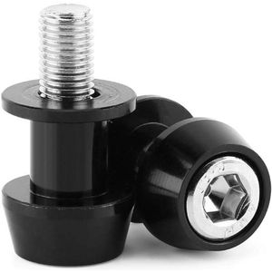 Zwenkarmspoel motorfiets Aluminium zwenkarmspoelschuiven Stand Achterbrugklossen (8MM-Zwart)