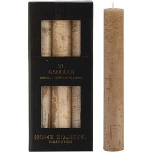 Home Society Extra brede XL Dinerkaarsen Sand Set/9 stuks  ∅ 3,5 cm