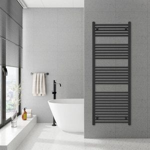 Radiatorconnect handdoekradiator zwart-recht-zij aansluiting B 400 x H 1000.