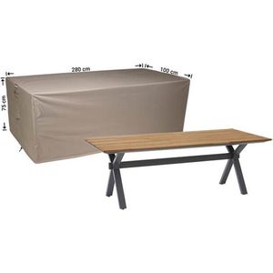Raffles Covers Beschermhoes tuintafel - 280 x 100 H: 75 cm - RT280 - Waterdicht - Ademend - UV-bestendig - Elastisch rijgkoord - Beschermhoes tuinmeubelen