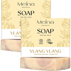 Meina Organics Ylang Ylang Zeep – Duo Pack 2x100g – Voor Droge Huid – Hydrateert, Verfrist & Reinigt Zacht – Vegan, Handgemaakt & Palmolievrij