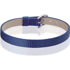 Montebello Armband Anass Donkerblauw - PU Leer - Metaal - Aanpasbaar