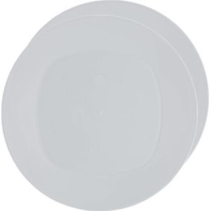 Excellent Houseware Ontbijt/dinerbordjes - 12x stuks - wit - 24 cm