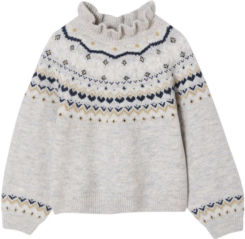 Vertbaudet - Jacquard Trui - Glinsterende Details - Voor Meisjes