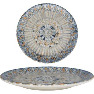 Bonna Platte Bord - Luca Mosaic - Porselein - 21 cm - set van 6