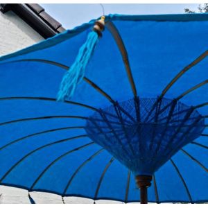 Bali/Ibiza parasol blauw +/-200cm