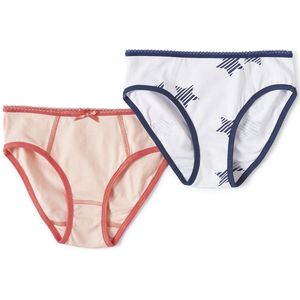 Little Label - slips 2-pack - light pink & white star - maat: 92 - bio-katoen