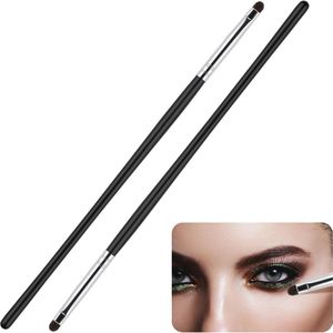Eyeliner Smudge Brush Set - 2PCS Professionele Oogmakeup Penselen - Ultra Dunne Wenkbrauw Borstel Kit - Zachte Makeup Tool voor Oogschaduw Gel Poeder Crème Vrouwen