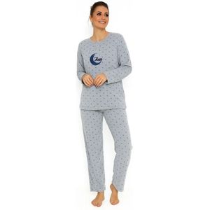 Cocodream fleece pyjama dames - Dots - Warme winter pyjama - XXL - Grijs