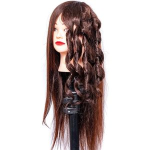 Oefenhoofd Kappershoofd - Oefenpop Kapper - Oefenhoofd Echt Haar - Geschikt Voor Vlechten En Opsteekkapsels