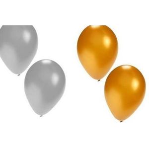 Ballonnen Goud - Zilver - Paars / Lila | Glossy | Effen | 10 stuks | Baby Shower - Kraamfeest - Verjaardag - Geboorte - Fotoshoot - Wedding - Marriage - Birthday - Party - Feest - Huwelijk - Jubileum - Event - Decoratie | Traktatie - Versiering