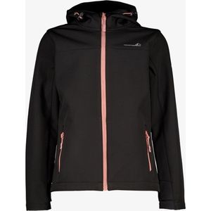 Mountain Peak meisjes softshell jas zwart met roze - Maat 128 - Met capuchon - Ritssluiting