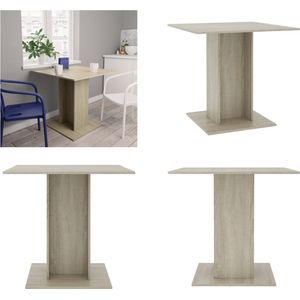 vidaXL Eettafel 80x80x75 cm spaanplaat sonoma eikenkleurig - Eettafel - Eettafels - Eetkamertafel - Eetkamertafels