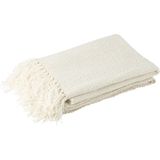 J-Line - Plaid Gewoven - Wit - Viscose - 180x130cm