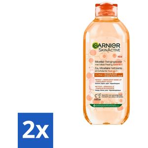 2 x Garnier - SkinActive - Micellair Reinigingswater - Milde Peeling - Alles-in-1 - 400 ml - Micellair Water - Reinigingswater - Peeling - Gezichtsreiniger - Milde Exfoliatie