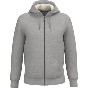 Native Spirit Ecologische uniseks sweater met rits en sherpavoering NS460 - Moon Grey Heather - XL