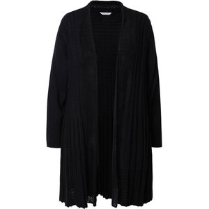 MIAMODA - Dames - Vest A-lijn structuurmix - Zwart - Maat 42+