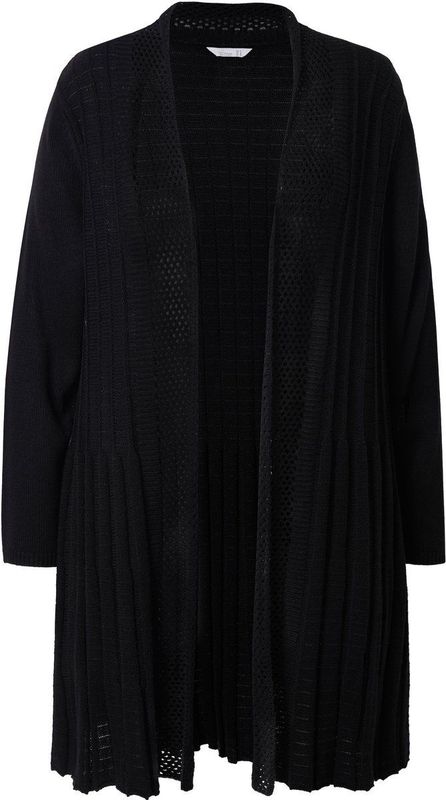 MIAMODA - Dames - Vest A-lijn structuurmix - Zwart - Maat 42+