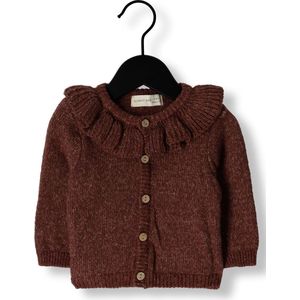 Quincy Mae Ruffle Collar Cardigan Truien & Vesten Unisex - Sweater - Hoodie - Vest- Bordeaux - Maat 104/110