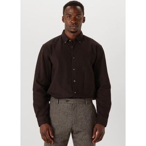 SELECTED HOMME - SLHREGNOAG MIX BDWN LS SHIRT CAMP - Bruin - Heren Overhemd