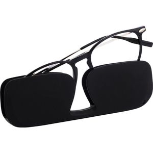 ReadEasy Leesbril in Ultra Dunne Etui - Sterkte +2,5 - TR90 Montuur - Geen Kapotte Bril Meer - Zwart - Classic