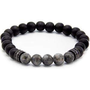 Victorious Natuurstenen Kralen Armband Heren – Zwart - 18cm