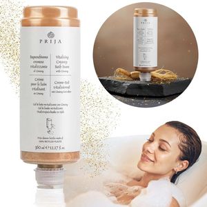 PRIJA Voedende badvloeistof met gouddeeltjes, romige schuim, ginseng, navulling voor dispenser 360 ml