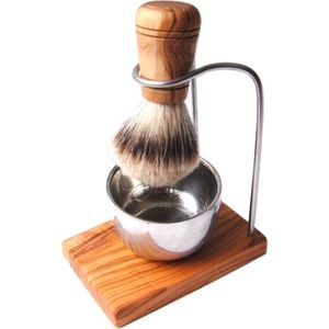 D.O.M. Scheerkwasthouder DESIGN PLUS met RVS Kom – Exclusief Scheerkwast