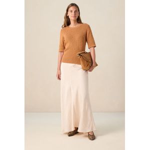 Sissy-Boy - Lichtbruine Trui - Katoen - Met Parel Details