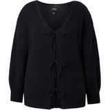 MIAMODA - Dames - Vest loose fit striksluiting - Zwart - Maat 42+