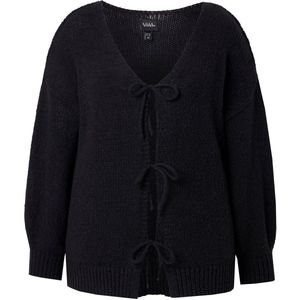 MIAMODA - Dames - Vest loose fit striksluiting - Zwart - Maat 42+