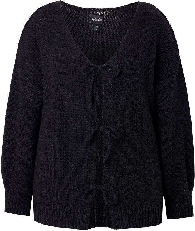 MIAMODA - Dames - Vest loose fit striksluiting - Zwart - Maat 42+