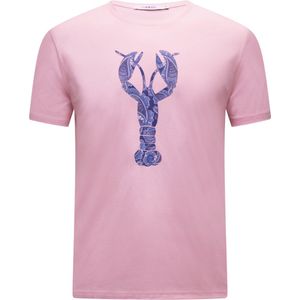 Hommard T-Shirt Pink met grote Blauwe Paisley Lobster Medium
