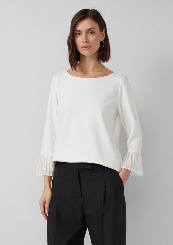 s.Oliver - T-Shirt - Relaxed-Fit - U-Boot-Ausschnitt - 3/4-Ärmels