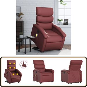 vidaXL Wijnrode Sta-op Massagestoel Kunstleer Sta-op-massagestoel - Sta-op-massagestoelen - Sta-opstoel - Sta-op Stoel