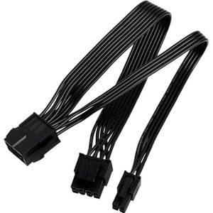 CPU 8-pin to CPU 8-pin + 4-pin, CPU 8-pin connection to CPU ATX 8-pole (4+4) and ATX 4-pin plug, ATX power cable, ATX EPS 12V, flat and flexible design, 25 cm