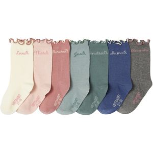 Vertbaudet - Set van 7 Paar Meisjessokken - Zacht - Voor Elke Dag van de Week