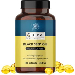 Zwarte Komijnolie Capsules 180 Stuks | 1800mg per Dag | Vegetarisch | Hoogwaardige Koudgeperste Black Seed Oil Capsules | Zwartzaadolie | Nigella Sativa | Zonder Gelatine